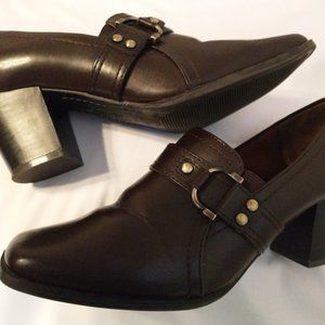 LifeStride Block Heel Loafer, Women's size 9 M, Chocolate